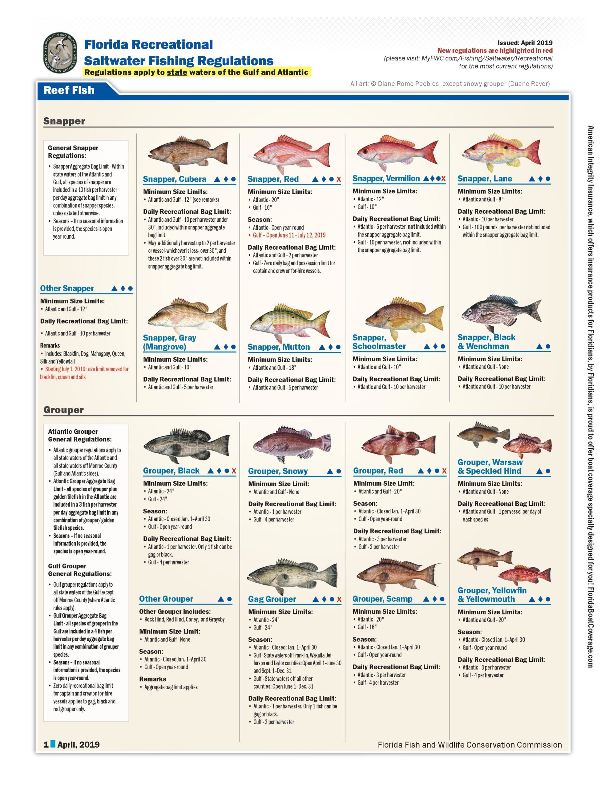 Florida saltwater Fishing bag limits