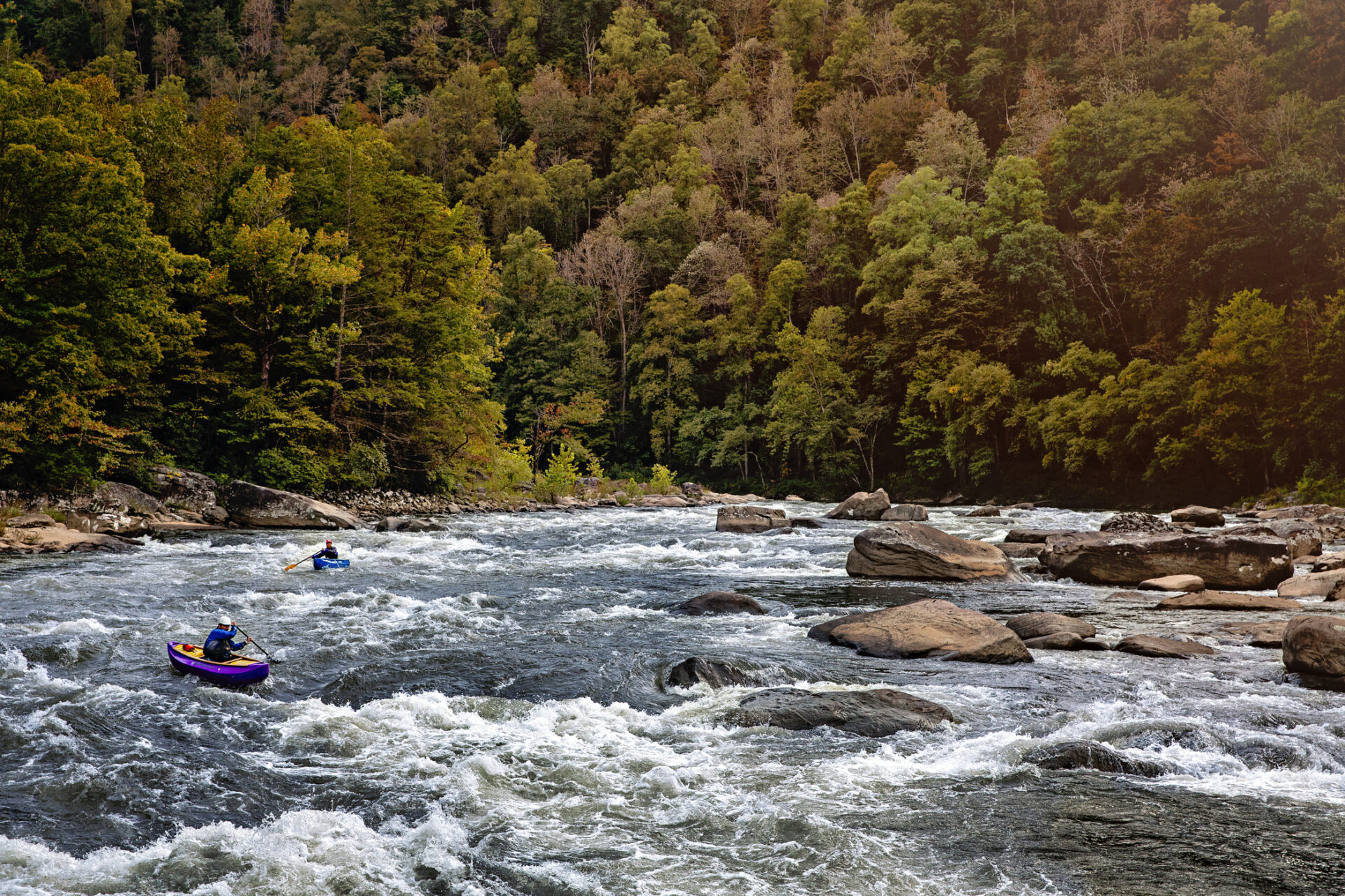 Known for its remote and breathtaking scenery, the Gauley River in West Virginia is an excellent spot for fly fishing