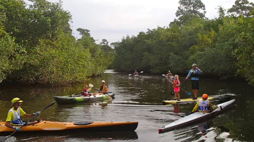 The calm river waters are perfect for a relaxing paddle, and anglers can expect to catch a variety of freshwater fish