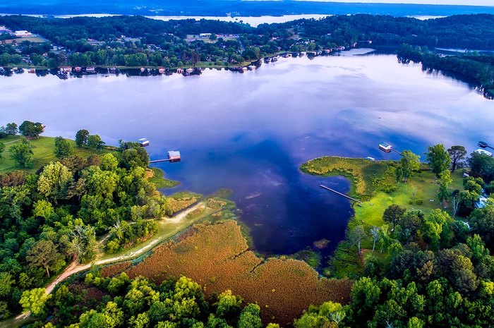 Lake Guntersville is known for its clear waters, which make spotting fish easier