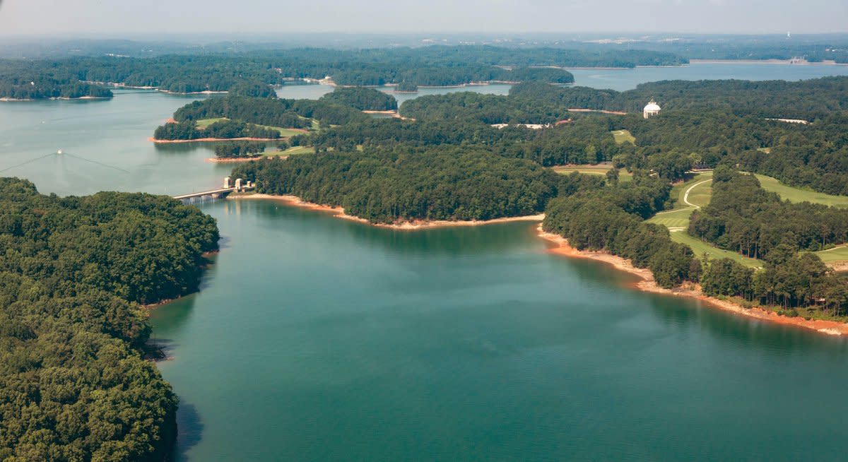 Lake Lanier is known for its bass fishing, particularly striped bass