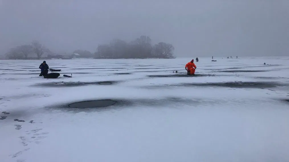 The shifting ice conditions, from shoreline to the center of the lake, offer varied fishing opportunities throughout the season