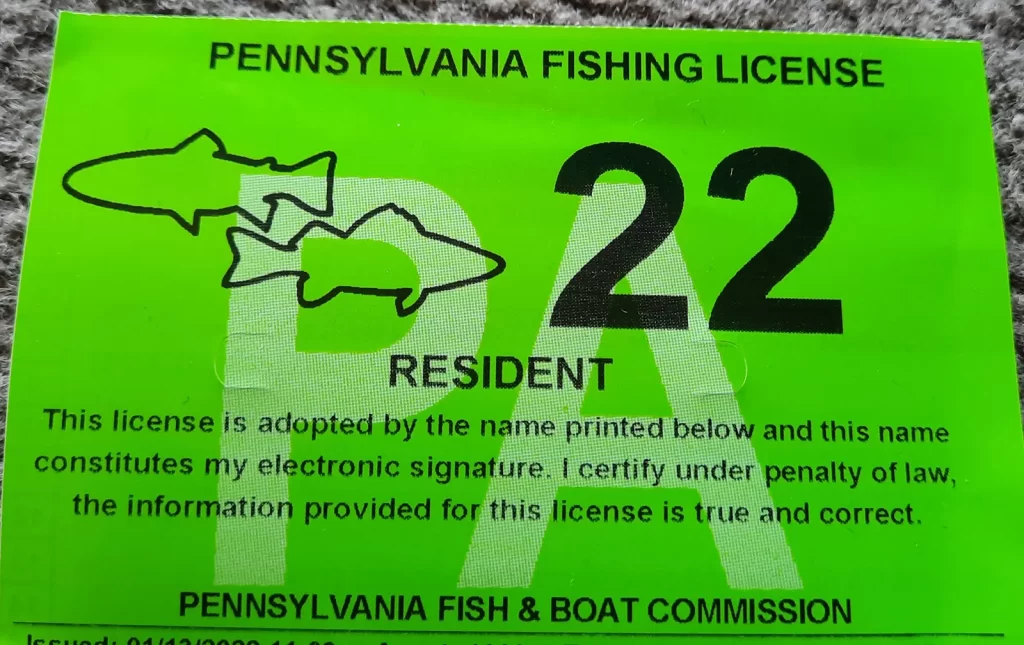 A Fishing License of Pennsylvania