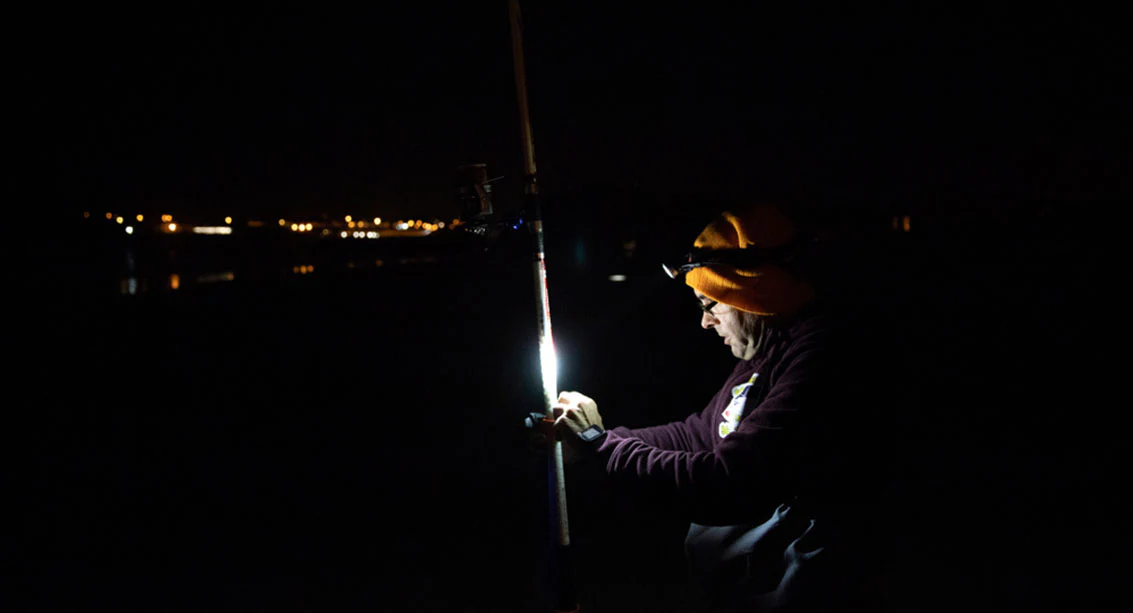 Fishing for Largemouth Bass at night is ideal