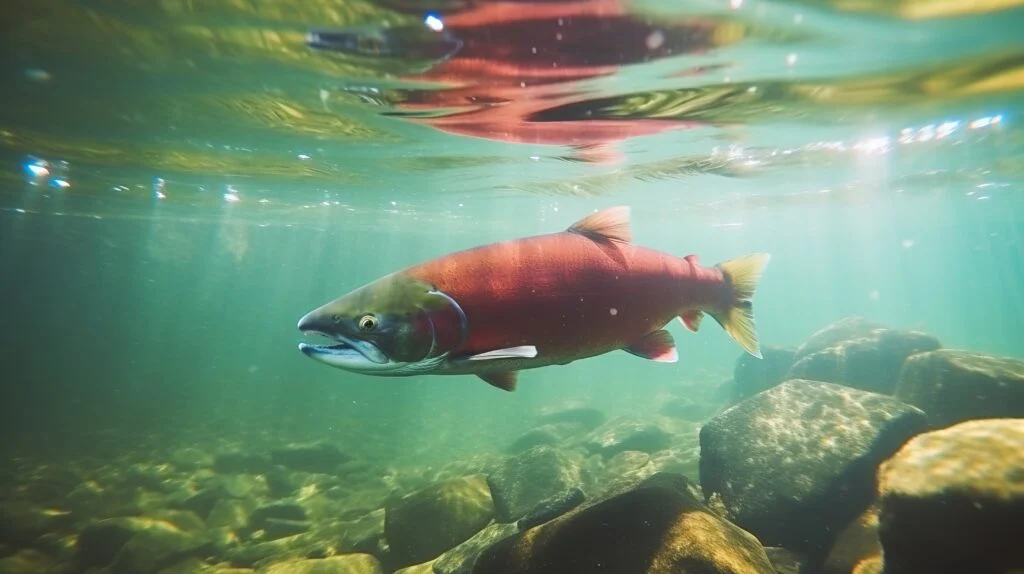 sockeye salmon can be encountered during summer time