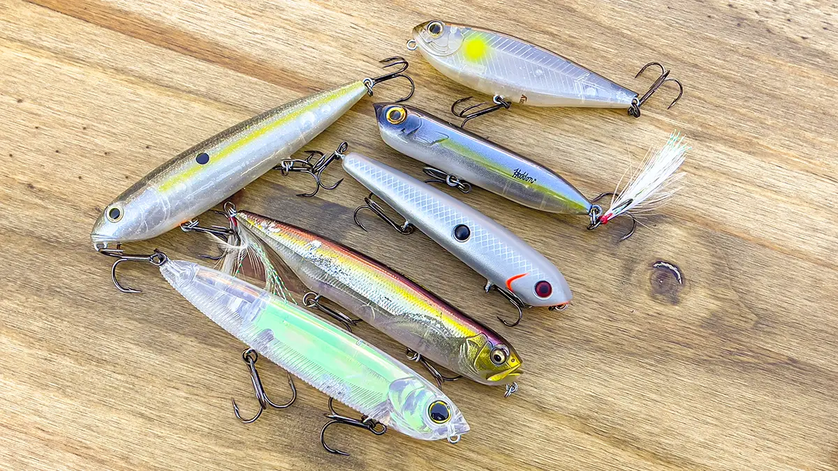 Topwater lures can be used for fishing largemouth bass